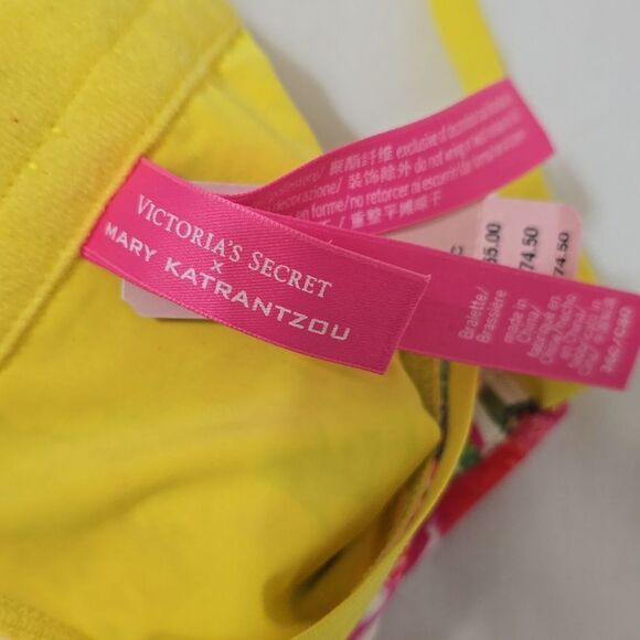 Victoria's Secret Yellow Floral Bra with Adjustable Straps - Picture 2 of 6